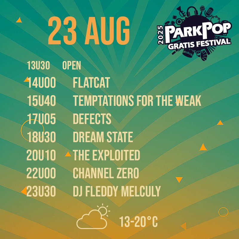Programma zaterdag 23 augustus